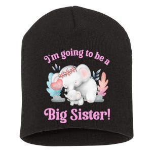 I Going To Be A Big Sister Elephant Daughter Announcement Short Acrylic Beanie