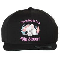 I Going To Be A Big Sister Elephant Daughter Announcement Wool Snapback Cap