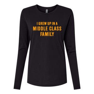 I Grew Up In A Middle Class Family Womens Cotton Relaxed Long Sleeve T-Shirt