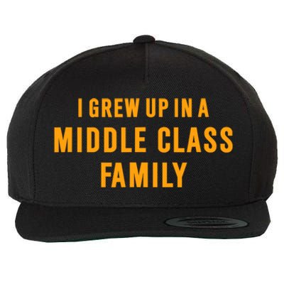 I Grew Up In A Middle Class Family Wool Snapback Cap