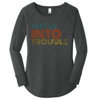 I Get Us Into Out Of Trouble Set Matching Couples Women's Perfect Tri Tunic Long Sleeve Shirt