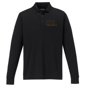 I Get Us Into Out Of Trouble Set Matching Couples Performance Long Sleeve Polo