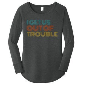 I Get Us Into Out Of Trouble Set Matching Couples Women's Perfect Tri Tunic Long Sleeve Shirt