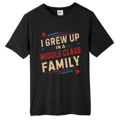 I Grew Up In A Middle Class Family Kamala Harris Answers All Tall Fusion ChromaSoft Performance T-Shirt