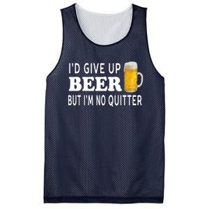 I'd Give Up Beer But I'm No Quitter Funny Unisex Mesh Reversible Basketball Jersey Tank