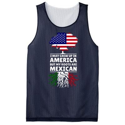 I Grew Up In America But My Roots Are Mexican Mesh Reversible Basketball Jersey Tank