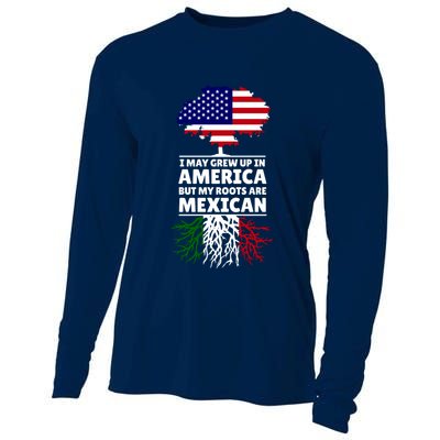 I Grew Up In America But My Roots Are Mexican Cooling Performance Long Sleeve Crew