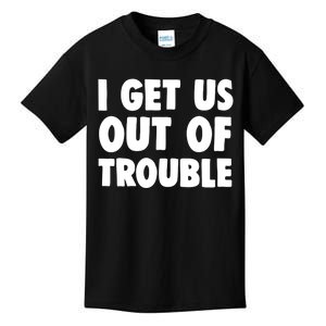 I Get Us Into Out Of Trouble Set Matching Couples Funny Kids T-Shirt