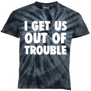 I Get Us Into Out Of Trouble Set Matching Couples Funny Kids Tie-Dye T-Shirt