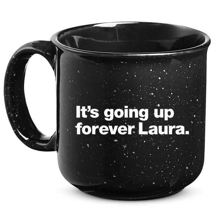 ItS Going Up Forever Laura Bitcoin Saylor Quote Design 15oz Campfire Ceramic Mug