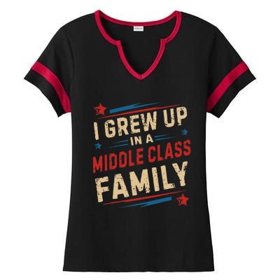 I Grew Up In A Middle Class Family Kamala Harris Answers All Ladies Halftime Notch Neck Tee