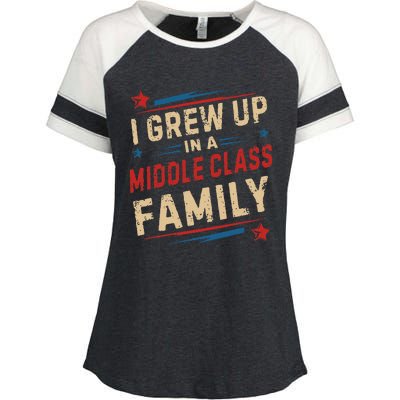 I Grew Up In A Middle Class Family Kamala Harris Answers All Enza Ladies Jersey Colorblock Tee