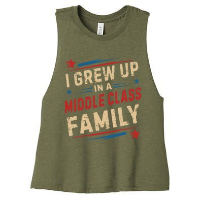 I Grew Up In A Middle Class Family Kamala Harris Answers All Women's Racerback Cropped Tank