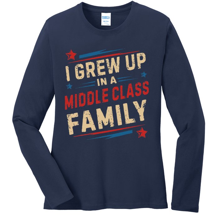 I Grew Up In A Middle Class Family Kamala Harris Answers All Ladies Long Sleeve Shirt