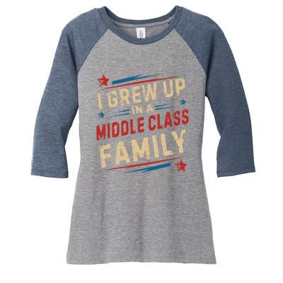 I Grew Up In A Middle Class Family Kamala Harris Answers All Women's Tri-Blend 3/4-Sleeve Raglan Shirt