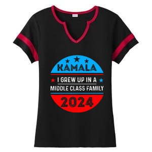 I Grew Up In A Middle Class Family Proud Kamala Harris 2024 Ladies Halftime Notch Neck Tee