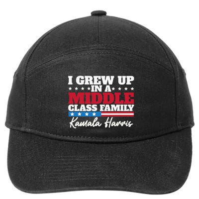 I Grew Up In A Middle Class Family Flag American Kamala 7-Panel Snapback Hat
