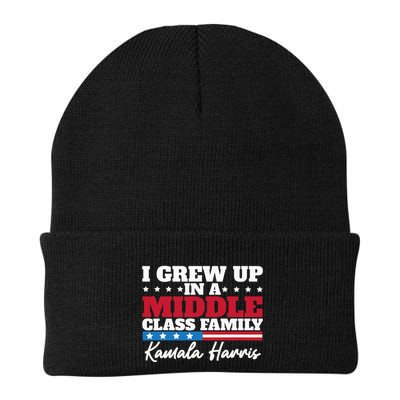 I Grew Up In A Middle Class Family Flag American Kamala Knit Cap Winter Beanie