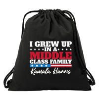I Grew Up In A Middle Class Family Flag American Kamala Drawstring Bag