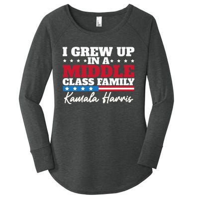 I Grew Up In A Middle Class Family Flag American Kamala Women's Perfect Tri Tunic Long Sleeve Shirt