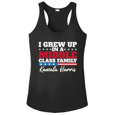 I Grew Up In A Middle Class Family Flag American Kamala Ladies PosiCharge Competitor Racerback Tank