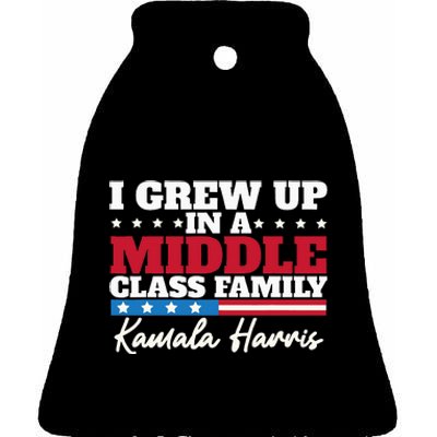 I Grew Up In A Middle Class Family Flag American Kamala Ceramic Bell Ornament