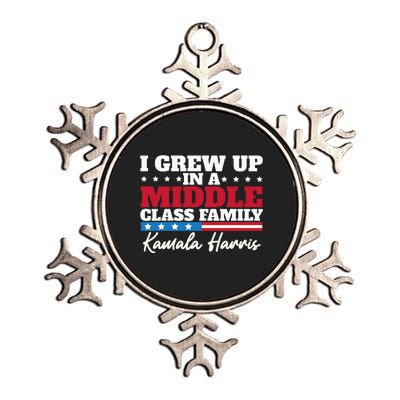 I Grew Up In A Middle Class Family Flag American Kamala Metallic Star Ornament