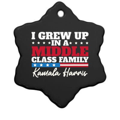 I Grew Up In A Middle Class Family Flag American Kamala Ceramic Star Ornament