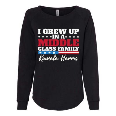 I Grew Up In A Middle Class Family Flag American Kamala Womens California Wash Sweatshirt