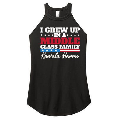 I Grew Up In A Middle Class Family Flag American Kamala Women's Perfect Tri Rocker Tank