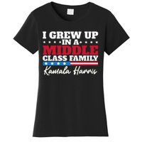 I Grew Up In A Middle Class Family Flag American Kamala Women's T-Shirt