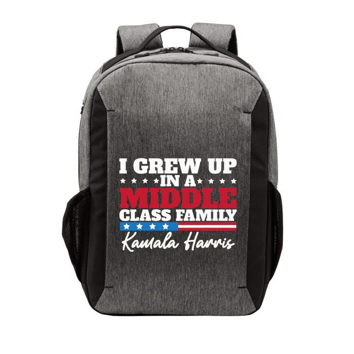 I Grew Up In A Middle Class Family Flag American Kamala Vector Backpack