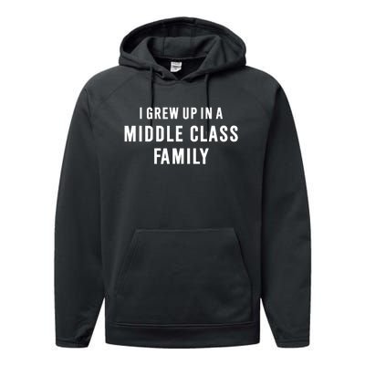 I Grew Up In A Middle Class Family Performance Fleece Hoodie