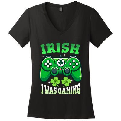 Irish Gamer Video Game St PatrickS Day Controller Women's V-Neck T-Shirt