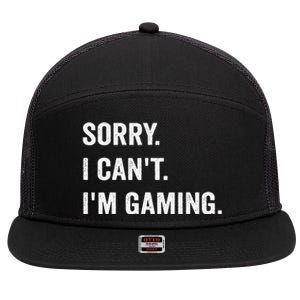 I'm Gaming Video Games Funny Gamer Gif 7 Panel Mesh Trucker Snapback Hat