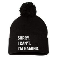 I'm Gaming Video Games Funny Gamer Gif Pom Pom 12in Knit Beanie