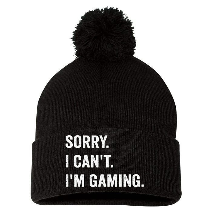 I'm Gaming Video Games Funny Gamer Gif Pom Pom 12in Knit Beanie