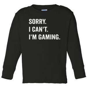 I'm Gaming Video Games Funny Gamer Gif Toddler Long Sleeve Shirt