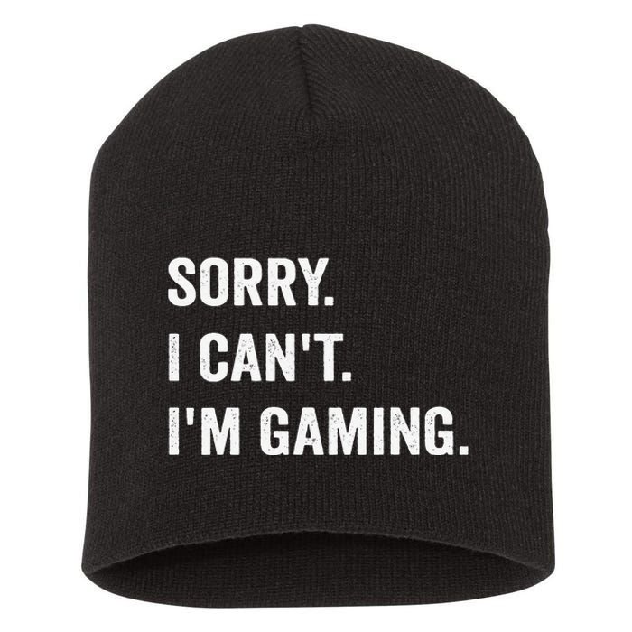 I'm Gaming Video Games Funny Gamer Gif Short Acrylic Beanie