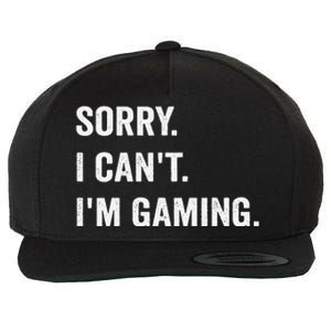 I'm Gaming Video Games Funny Gamer Gif Wool Snapback Cap