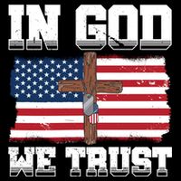 In God We Trust American Flag Jesus Faith Holy Cross Meaningful Gift Flat Bill Trucker Hat