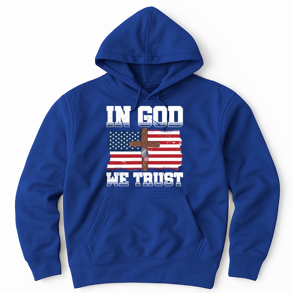 In God We Trust American Flag Jesus Faith Holy Cross Meaningful Gift Hoodie