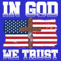 In God We Trust American Flag Jesus Faith Holy Cross Meaningful Gift Kids T-Shirt