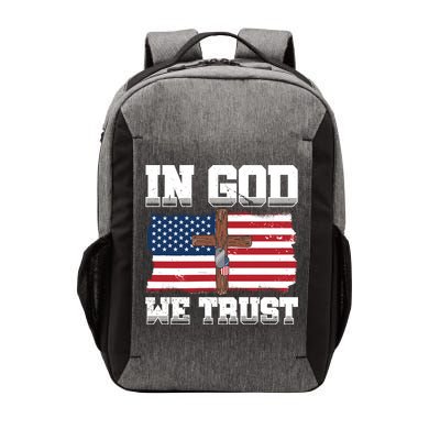 In God We Trust American Flag Jesus Faith Holy Cross Meaningful Gift Vector Backpack