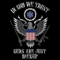 In God We Trust Guns Are Just Backup 7-Panel Snapback Hat