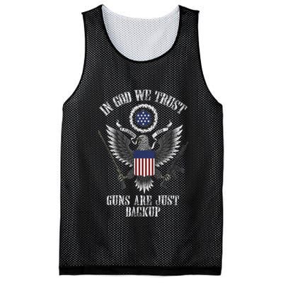 In God We Trust Guns Are Just Backup Mesh Reversible Basketball Jersey Tank