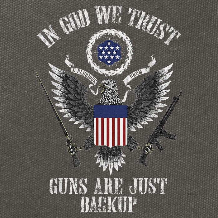 In God We Trust Guns Are Just Backup Cotton Canvas Backpack