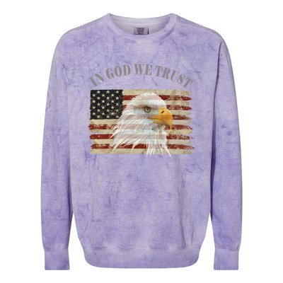 In God We Trust American Respect Gift Colorblast Crewneck Sweatshirt