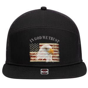 In God We Trust American Respect Gift 7 Panel Mesh Trucker Snapback Hat