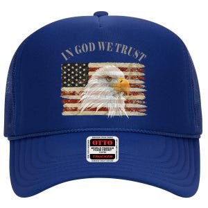 In God We Trust American Respect Gift High Crown Mesh Back Trucker Hat